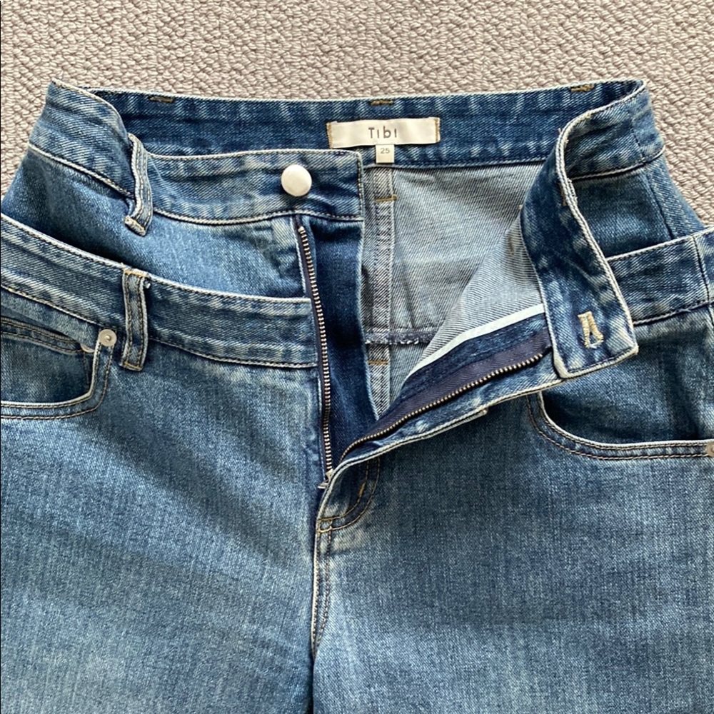 Tibi Double Waist Carpenter Jeans size 25 in classic wash NWOT - Picture 7 of 16